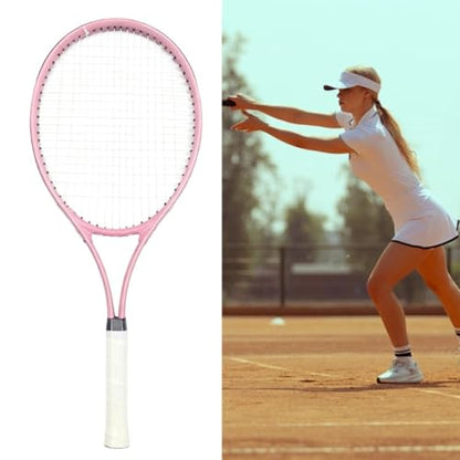 Adult Tennis Racket Lightweight, Portable Practical Beginners Tennis Equipment for Beach Practice - color: Pink