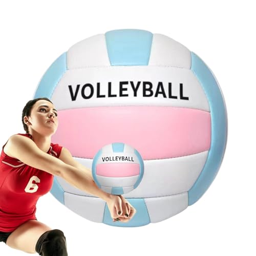 Beach Volleyball - Outdoor Game Match Ball - Soft Beach Volleyball for Team Sports Practice Games Park Grass Backyard Pool Sand Court School Party - color: Blue and white