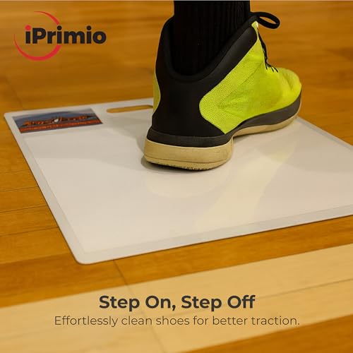StepNGrip Courtside Basketball Sticky Mat - Basic Model with 15 x 18 inches Replaceable Sheets Basketball Shoe Grip Enhancer - Sticky Pad for Sports Shoes - White