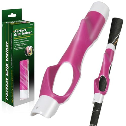 Golf Grip Trainer,Golf Club Grip Trainer Right Hand,Golf Grip Swing Training Aid for Golfer Proper Hand Position,Attaches to Most Golf Handles