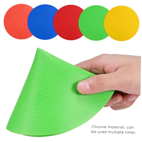 BESPORTBLE 5pcs Soccer Training Markers Flat Pads for Agility Drills and Speed Workouts Field Indoor Floors