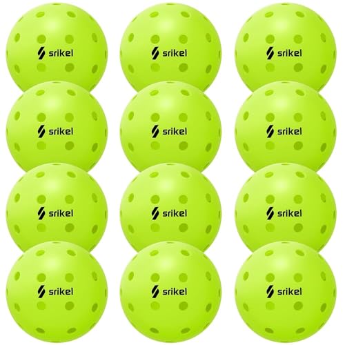 Pickleball Balls-USAPA Approved Outdoor/Indoor Pickleballs,Seamless Roto-Molded Design for Durability,Crack-Resistant 40-Hole Pickle Ball for Beginner Intermediate Pro Player,6/12/36/50/100Pack - color: Outdoor - Green, size: 12 Count