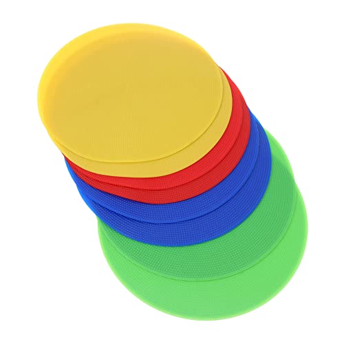 Yardwe 8pcs Markers for Sports Training Non- Landmark Pads for Gym Soccer Basketball Hockey Agility Markers Red Yellow Green