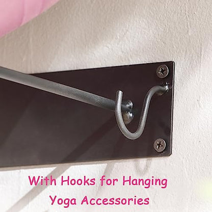 Yoga Ball Holder Set of 2, Industrial Exercise Ball Holder Wall Mount, Black Metal Wire Wall Mounted Ball Storage Rack, Organize Your Gyms Studios Home Gyms Space
