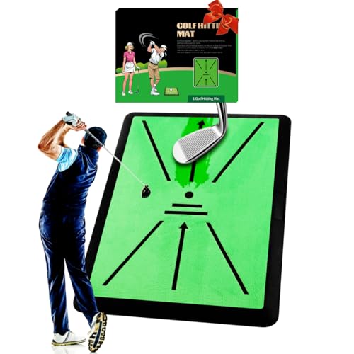 Golf Hitting Mat - 16"x12" Golf Practice Mat Golf Turf Mat, Swing Path Feedback System, Non-Slip Rubber Base, Practice/Training Gifts | Indoor/Outdoor Use Golf Gift for All Skill Levels
