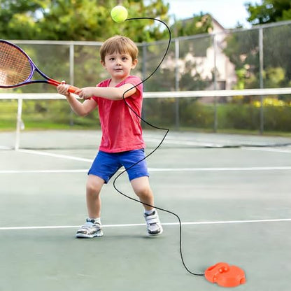 ALLOMN Solo Tennis Trainer Rebound with 3 String Balls, Solo Practice Rebound Ball for Adults, Portable Tennis Training Equipment for Beginners Sport Exercise, Tennis Rebounder Kit.