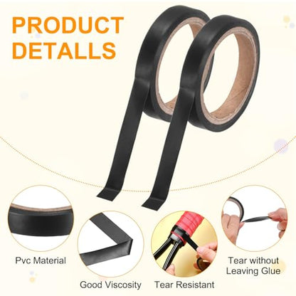 M METERXITY Grip Finishing Tape PVC Racket Wrap Grip Racquet Finishing Tapes for Pickleball/Racquetball - color: Black