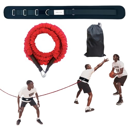 Zone Defense Resistance Band Belt Trainer Kit 1 Pc Widened Belt 1 Pc 2-Meter Resistance Band Basketball Training Equipment Men-to-Men Defense Training Improve Collaborative Defense Speed
