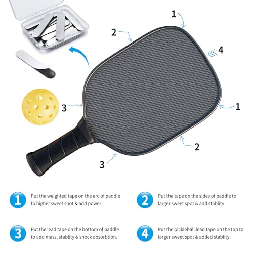 30PCS Lead Tapes, 3g High Adhesive Lead Tape for Pickleballs,Tennis, Golf Clubs, Adjust The Paddle Weighted Lead Tape and Add Swing Weight - color: Silver
