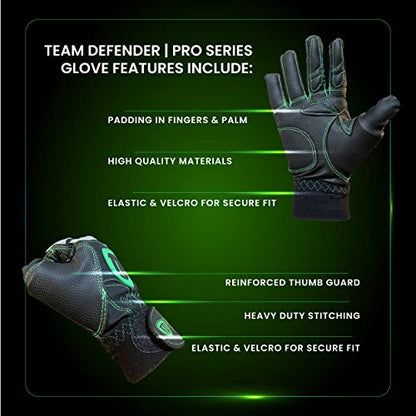 Team Defender Pro Series Padded TD Baseball Glove | Glove Protects Thumb | Rigid Rubber Thumb Mold Prevents Hyperextension, Hand Injuries - size: Small