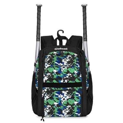 Goloni Youth Baseball Bag,Baseball Backpack with Shoes Compartment,Softball Bag with Fence Hook for T-Ball Bat & Equipment