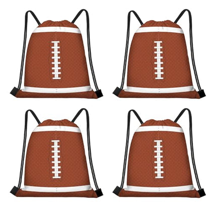 16 Pack Superbowl Party Decorations Football Drawstring Gift Bags Football Party Decorations for Kids Football Snack Goodie Treat Bag for Football Themed Birthday Sports Party Gift,9.8 x 11.8 Inches - style: football