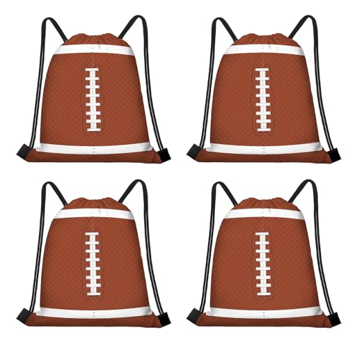 16 Pack Superbowl Party Decorations Football Drawstring Gift Bags Football Party Decorations for Kids Football Snack Goodie Treat Bag for Football Themed Birthday Sports Party Gift,9.8 x 11.8 Inches - style: football