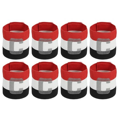 MECCANIXITY Soccer Captain Armband, Captain Arm Bands for Soccer Elastic Captain C Arm Band Sports Captain Armbands for Football Team Training Youth & Adult - color: Black/Red