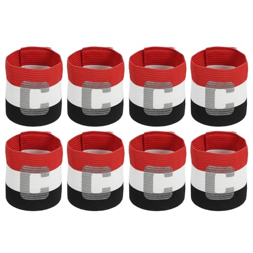 MECCANIXITY Soccer Captain Armband, Captain Arm Bands for Soccer Elastic Captain C Arm Band Sports Captain Armbands for Football Team Training Youth & Adult - color: Black/Red