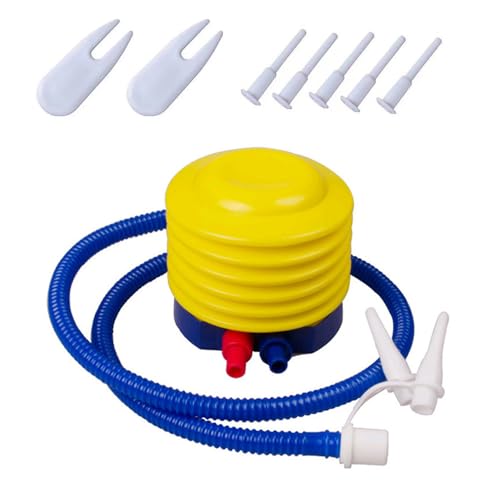 Yoga Ball Pump Exercise Balls Pumps Manual Hand Foot Press Air Inflator with Plug Pin Stopper Adapter Kit for Sports Fitness Balloon Swimming Ring Pool Float Inflatable Bed Pillow Boat Outdoor