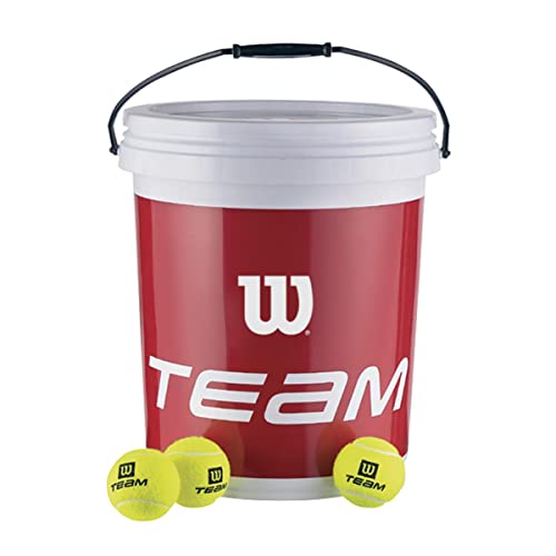 Wilson Tennis Balls, Team Trainer, Bucket with 72 Balls, Yellow, WRT131200
