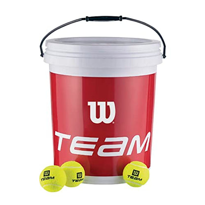 Wilson Tennis Balls, Team Trainer, Bucket with 72 Balls, Yellow, WRT131200