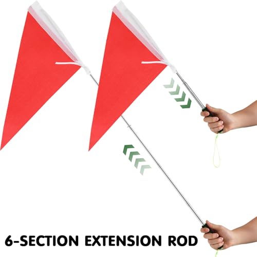 Toyvian Telescopic Flagpole, 2 Pack 3.9ft Extendable Tour Guide Flag Pole with Foam Handle Lightweight Handheld Flag Pole for Teachers Tour Guides Coaches Outdoor Sports Events
