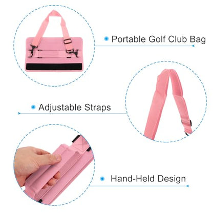 PATIKIL Lightweight Carry Bag, Mini Golf Club Bag with Adjustable Strap for Men Women Golfer Pouch Driving Range Carrier Course Training Practice Case - color: Pink