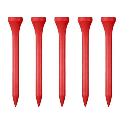 Wooden Golf Tees 3-1/4", 2-3/4", 1-1/2" Available,100 Count (Natural Color, White, Black, Blue, Red, Pink) - color: Red, size: 2 3/4 inch