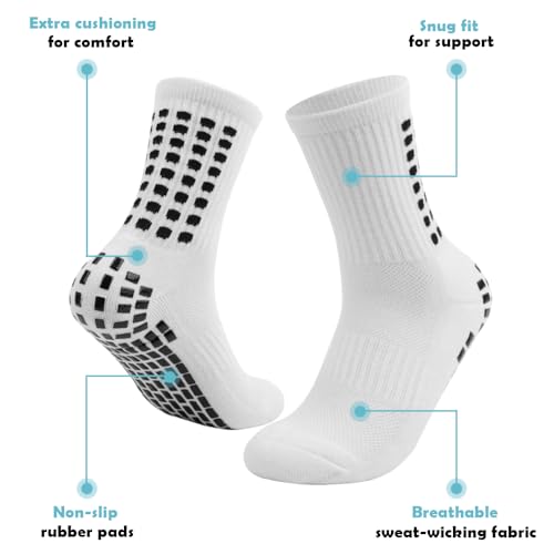 Soccer Training Mat with Video Guide & Grip Socks - 47"x32" Non-Slip Agility Footwork Mat for Home/Gym, Improve Ball Control/Speed (All Ages 5-65+)