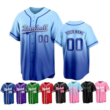 Custom Baseball Jersey Personalized Stitched Family Team Name Number Shirts Uniforms for Women Men Youth Kids - color: Blue-38