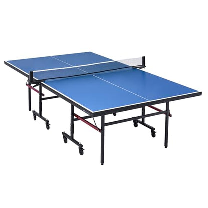 VEVOR Ping Pong Table, Professional Table Tennis Game, Indoor MDF Portable Table Tennis Table, Foldable Ping Pong Table with Quick Clamp Net and Lockable Wheel, 10 Minute Easy Assembly, 25mm Tabletops