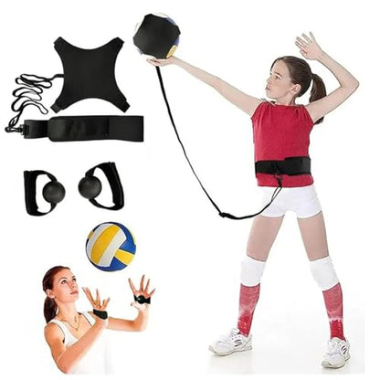 1/6set Elasticity Volleyball Training Kit Adjustable Soccer Aid Spike Trainer Creativity Improves Dribbling Skills - color: Black, size: 1set