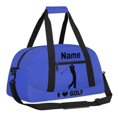 Custom Sport Duffel Bag Golf Personalized Name Sports Bag Overnight Weekender Bag Waterproof Travel Sport Gym Bags, Blue - color: Blue, style: Golf