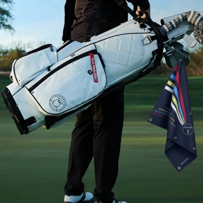 Golf Towel Training Aid for Beginner Golfers, Portable Golf Swing Plane Trainer Stance Alignment Towel for Ball Position, Putting, Chipping, Range Practice Build Consistency in Setup