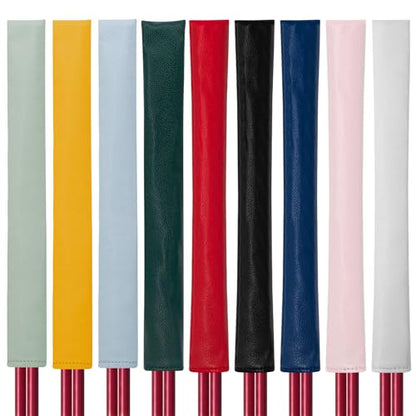 Golf Alignment Stick Cover Premium Leather Perfect Cover for Alignment Sticks Classic Blank Direction Rod Design Alignment Sticks Holder Golf Club Protector Holds 2 Sticks. - color: Grey Green