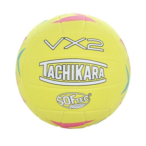 Tachikara VX2 Solid & Spark Volleyball - color: Optic Yellow, style: Spark