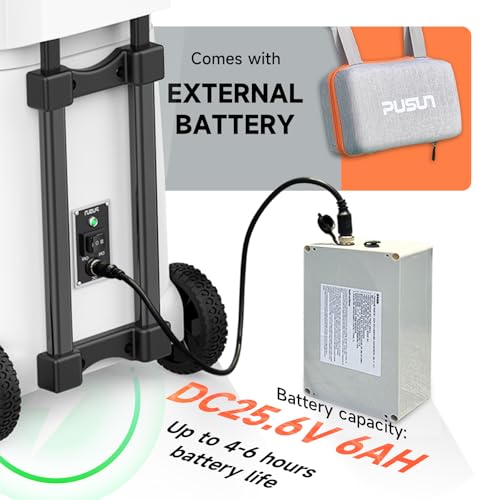 Pickleball Machine-PUSUN Launcher for Professional Training | App& Remote Control | Speed, Angle, Rotation Adjustment | Large Capacity (85+ Balls) | 4-6 Hour Battery Life | Self-Programming - color: White