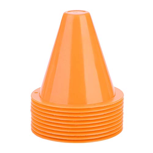 Cocoarm Pack of 10 Marker Cones, Football Marker Cones, Traffic Cones, Marker Cones, Training aids, Multifunctional Cones for Children, Football, Equestrian Sports, Home Fitness and Dog Training - color: Orange