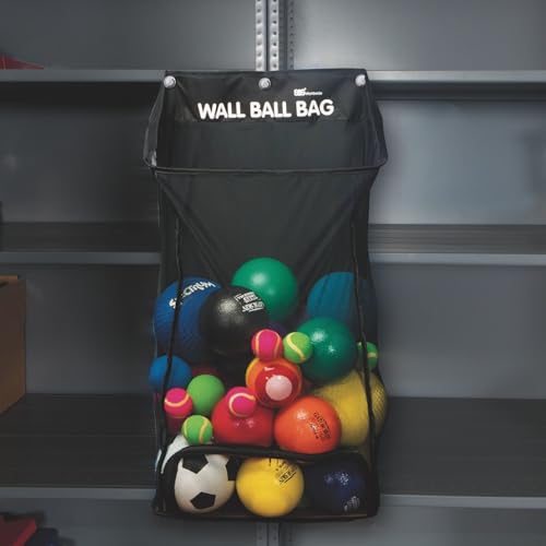 S&S Worldwide Cart and Wall Ball Bag. Large (36"L x 19-1/2" x 9") Mesh Bag with 2 Metal Grommets to Hang. Easy Access Through Open Top or Zippered Bottom. Perfect for Garage, PE Closet or Anywhere!