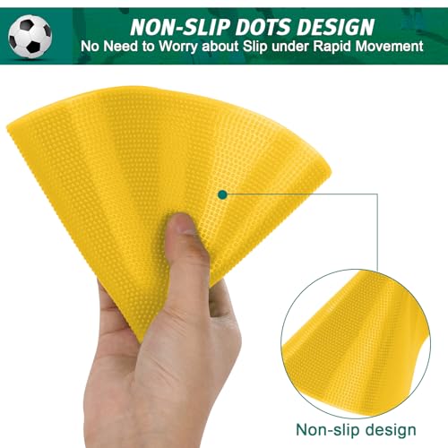 4inch & 9inch Poly Spots Spot Markers for Gym Floor, 12/24 Pcs Flat Cones Non-Slip Rubber Floor Dots Agility Markers for Soccer Basketball Sports Speed Training, Dance, Classroom Activities - style: 12Pcs 9 inch Yellow