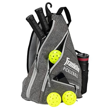 Franklin Sports Pickleball Bags - Sling Bag Backpack for Gear + Equipment - Men + Women - Holds Paddles, Balls + Accessories - color: Gray