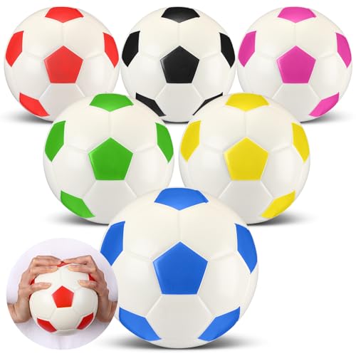 Jenaai 6 Pcs 6'' Soft Foam Soccer Balls Mini Sponge Ball Slow Rising for Kid Toddler Indoor Mini Soccer Hoops Beach Balls Sport Gift for Outdoor Practice Backyard(Light Color)