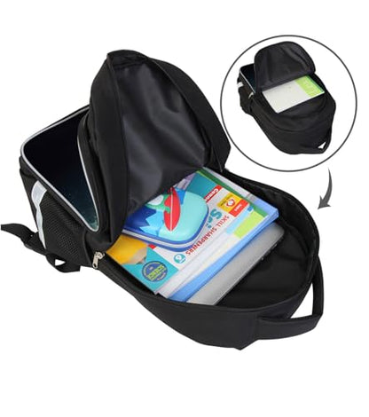 Solar System Planets Stars Space Kids Backpack, Galaxy School Bookbag for Boys and Girls, Polyester, 17 Inches Back Pack, Giftable, Bottle Holders, Tablet Compartment - color: B1-bookbag-outer Space