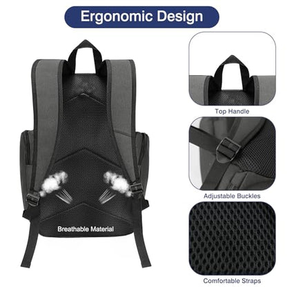 WOLT Basketball Bag Backpack with Separate Ball Compartment and Shoes Pocket, Gym Bags for Men, Large Sports Bag for Basketball, Soccer, Volleyball, Baseball - color: Lightgrey