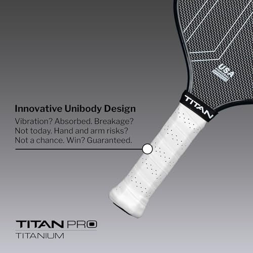 Titan Pro Titanium Carbon Fiber Pickleball Paddle – T700 Carbon Fiber Face, Electroplated Titanium, Nomex Duo Core, USA Pickleball Approved, 14mm & 16mm – Intermediate to Advanced Players