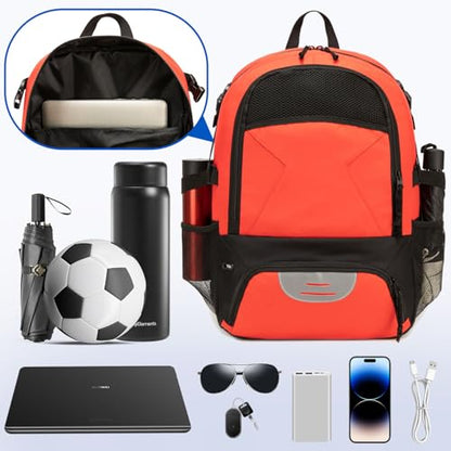 Basketball Bag Backpack, Large Capacity Sports Equipment Bags for Basketball, Soccer, and Volleyball. - color: red