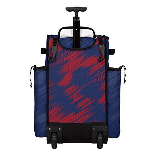 Boombah Rolling Superpack Scratch Baseball/Softball Gear Bag - 23-1/2" x 13-1/2" x 9-1/2" - Multiple Colors - Telescopic Handle and Holds 4 Bats - Wheeled Version - color: Royal Blue/Red