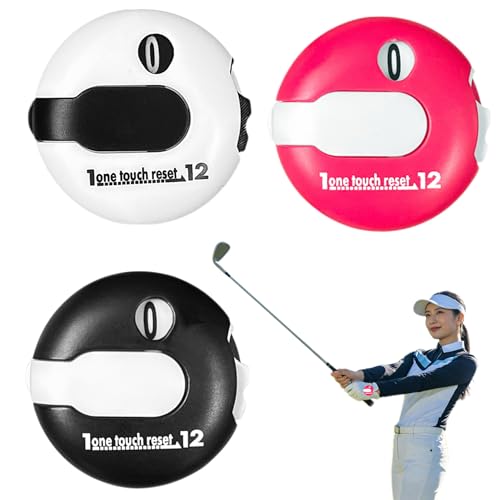 Golf Stroke Counter 1.2 Inch with Touch Reset - color: pink-black