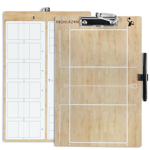 Volleyball Coaches Clipboard, Double-Sided Dry Erase Coach Clipboard, Burlywood Volleyball Whiteboard for Coaches, Lineup White Board with Marker for Coaches Gift - color: B-burlywood