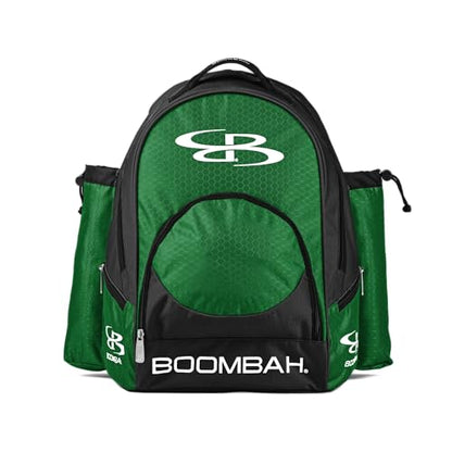 Boombah Tyro Baseball/Softball Bat Backpack - 20" x 15" x 10" - Holds 2 Bats up to Barrel Size of 2-5/8" - color: Black/Kelly Green