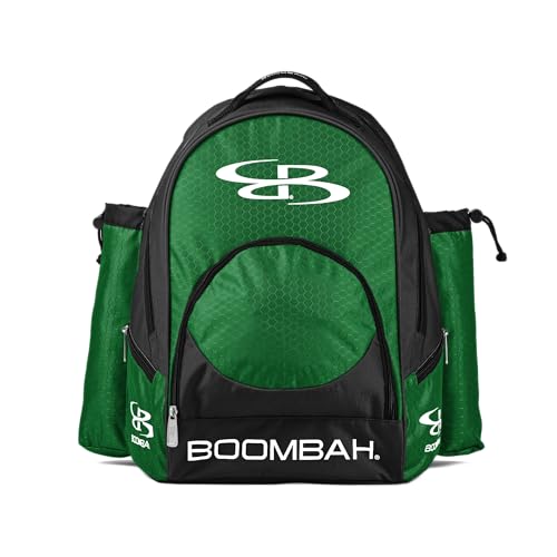 Boombah Tyro Baseball/Softball Bat Backpack - 20" x 15" x 10" - Holds 2 Bats up to Barrel Size of 2-5/8" - color: Black/Kelly Green