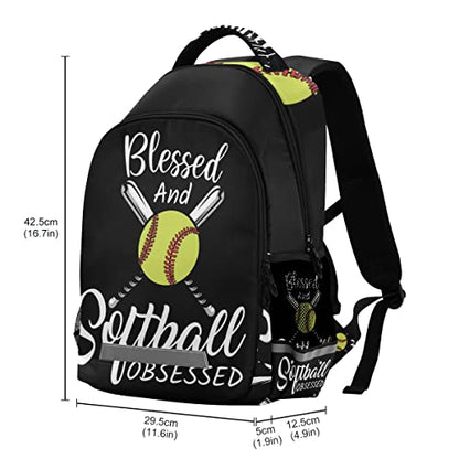 Baseball Backpack Softball Sport Laptop Travel Bag Lightweight Daypack School Bookbags for Women Men Kids Teens - color: Baseball