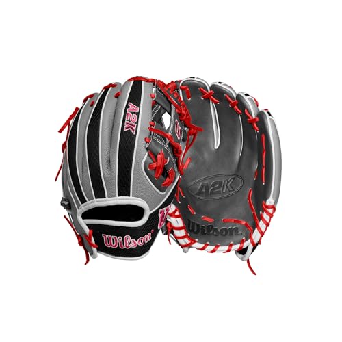 Wilson Spring 2025 A2K® Baseball Gloves - color: Grey/Black/Flamingo, size: Infield - 11.5"